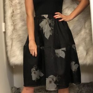 Black Floral Co Essentials Full Skirt